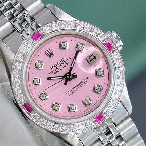 rolex women's pink face watch|women's pink face Rolex.